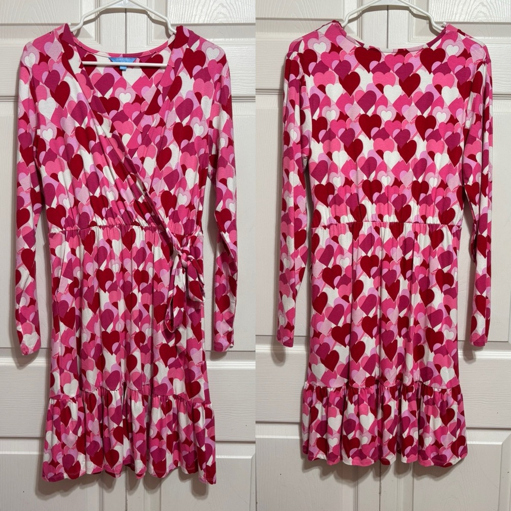 Draper James Pink and Red Heart Kids Dress